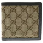ショッピングgucci GUCCI グッチ GGキャンバス レザー 二つ折り財布 ブラウン 150413