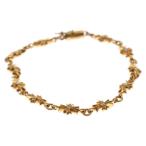 CHROME HEARTS クロムハーツ 22K TNY E CH PLS P D タイニーECHプラス PAVEダイヤ ゴールドブレスレット 11LINK