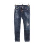 DSQUARED2 ディースクエアード ダメージ加工 スキニー デニムパンツ レディース インディゴ S72LB0268