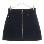 LOUIS VUITTON ルイヴィトン 24SS コットン モノグラム ジップ ニット コンパクトスカート ブラック レディース RW241WJ HLX FQKZ05 1AFFT4