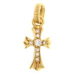 CHROME HEARTS クロムハーツ 22K CRS BBYFAT P/DIA ベイビーファットクロス PAVEダイヤ ペンダントトップ ゴールド BCA035