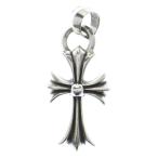 CHROME HEARTS クロムハーツ CH CRS SML W/BALE Wベイル スモールCHクロス ペンダントトップ シルバー BCA218