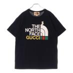 GUCCI グッチ 21AW×THE NORTH FACE ザノースフェイス キャット ロゴ プリント 半袖Tシャツ ブラック 615044 XJDTG