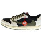 ナイキ ×トラヴィススコット AIR JORDAN Medium Olive ウィメンズ エアジョーダン1 ローカットスニーカー US10.5/27.5cm DZ4137-106