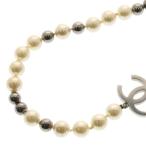 CHANEL Chanel здесь Mark жемчуг колье серебряный 