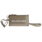 BALENCIAGA バレンシアガ CASH ストラップ付 ロゴ レザー カードケース コインケース 594548 ブラウン