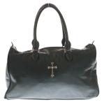 ショッピングCHROME CHROME HEARTS クロムハーツ ラージクロス レザーボストンバッグ ブラック