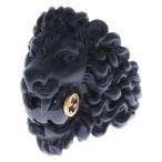 GUCCI グッチ ライオンヘッドグラスパール バーニッシュブラックリング 418289