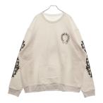 クロムハーツ Horseshoe Crewneck Sweatshirt ホースシュープリント 袖フローラル クルーネックスウェットトレーナー ホワイト