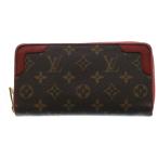 LOUIS VUITTON ルイヴィトン モノグラム ジッピー ウォレット レティーロ レザー ウォレット 長財布 ブラウン/レッド レディース M61854