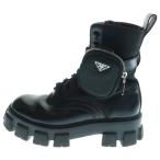 PRADA プラダ モノリス ポーチ付きレザーコンバットブーツ 2UE007 ブラック