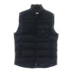 MONCLER モンクレール 24AW ESTAGNOUS ロゴワッペン ジップアップ ナイロン ダウンベスト ブラック J20911A00102 596K7
