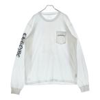 CHROME HEARTS クロムハーツ CEM CRS LS Tee 袖ロゴ セメタリークロスプリント クルーネック 長袖Tシャツ カットソー ホワイト