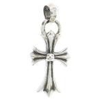 ショッピングHEARTS CHROME HEARTS クロムハーツ CH CRS SML W/BALE Wベイル スモールCHクロス ペンダントトップ シルバー BCA218