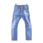 DSQUARED2 ディースクエアード タイディバイカー イエローボタン ダメージ加工 スキニーデニムパンツ インディゴ S74LB0382 S30342