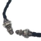CHROME HEARTS Chrome Hearts LEATHER BRAID SCROLL колье кожа Blade колье черный / серебряный BCA377