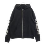 CHROME HEARTS クロムハーツ カシミアニット 刺繍アームロゴ ジップアップ フーテッドパーカー ブラック