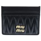 miumiu ミュウミュウ マテラッセ ロゴ レザー カードケース ブラック レディース 5MC076