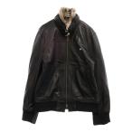 BURBERRY BLACK LABEL バーバリー ブラックレーベル フロントロゴ刺繍ジップアップジャケット ラムレザージャケット BMP55-520-09 ブラック