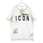 ディースクエアード 21SS IBRAHIMOVIC ICON TEE S79GC0024 S23009 イブラヒモビッチ アイコンプリント 半袖Tシャツ カットソー ホワイト