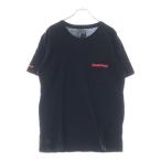 CHROME HEARTS クロムハーツ Neon Pink Stripe Logo Tee ネオンピンク ストライプロゴプリント 半袖Tシャツ カットソー ブラック/ピンク