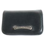 CHROME HEARTS クロムハーツ CARD CASE スクロールラベル レザーカードケース ブラック/シルバー