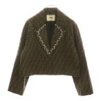FENDI フェンディ 23AWズッカ柄ジャケット FJ7461 A5W3 ブラウン レディース