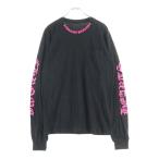 CHROME HEARTS クロムハーツ Long Sleeve Pocket Crew ロングスリーブ ネックロゴ 長袖Tシャツ ブラック/ピンク