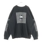 ショッピングsupreme SUPREME シュプリーム 24AW ×The North Face 裏起毛 ロゴプリント クルーネックスウェットトレーナー ブラック