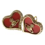 Vivienne Westwood ヴィヴィアンウエストウッド PETRA ペトラ ラインストーン ハート オーブ スタッドピアス オレンジ/ゴールド