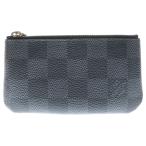 ショッピングルイヴィトン ルイヴィトン ポシェット クレ ダミエ グラフィット PVC レザー コインケース ポーチ 小銭入れ シルバー金具 ブラック N60155