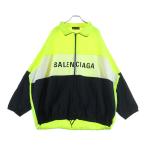 BALENCIAGA バレンシアガ 18AW Poplin Shirt 508903 TXD12 ロゴプリントポプリンナイロントラックジャケット イエロー/ブラック