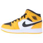 NIKE Nike GS AIR JORDAN 1 MID TAXI 554725-701 воздушный Jordan 1 такси mid cut спортивные туфли US4Y/23.0cm белый / желтый 