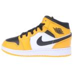 NIKE Nike GS AIR JORDAN 1 MID TAXI 554725-701 воздушный Jordan 1 такси mid cut спортивные туфли US4Y/23.0cm белый / желтый 