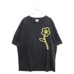 ショッピングViVienne KENZO ケンゾー RUE VIVIENNE OVERSIZED T-SHIRT フロントフラワー刺繍クルーネック半袖Tシャツ FD65TS1144SI ブラック