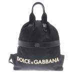 DOLCE & GABBANA ドルチェアンドガッバーナ ラバーロゴ 2WAY バッグパッグ トートバッグ ブラック