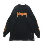 BALENCIAGA バレンシアガ 22SS METAL OVERSIZED LONG SLEEVE TEE メタルロゴ オーバーサイズ長袖Tシャツ 693949 TMV88 ブラック