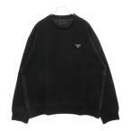 PRADA プラダ トライアングルロゴ プレート テクニカルジャージー スウェットシャツ トレーナー UJL30A S222 ブラック