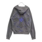 クロムハーツ OLD CH PLUS ZIP HOODIE オールドモデル バックCHプラスプリント ジップアップ スウェット パーカー グレー/ブルー