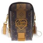 LOUIS VUITTON ルイヴィトン ×NIGO LVメイド モノグラム フォンポーチ レザーミニショルダー ブラウン M81005
