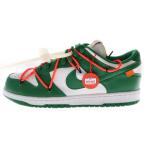 NIKE ナイキ ×OFF WHITE DUNK LOW オフホワイト ダンク ローカットスニーカー ホワイト/グリーン US8.5/26.5cm CT0856-100