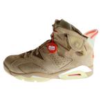 ナイキ ×トラヴィススコット AIR JORDAN 6 エアジョーダン6 レトロ ブリティッシュカーキ ハイカットスニーカー US8.5/26.5cm DH0690-200