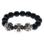 CHROME HEARTS クロムハーツ BEAD 4mm ビーズブリング クロスボール ブラック/シルバー