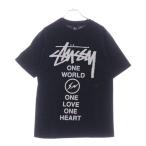 ショッピングstussy STUSSY ステューシー ×Fragment One Love Tee ×フラグメント プリント 半袖クルーネックTシャツカットソー ブラック