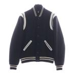 SAINT LAURENT PARIS サンローランパリ TEDDY JACKET テディジャケット レザートリムウールスタジアムジャンパー ブラック 354718 Y180W