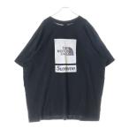 SUPREME (シュプリーム) 24SS ×THE NORTH FACE S/S Top ザノースフェイス バックロゴ半袖Tシャツ ブラック カットソー NT024121