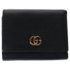 GUCCI グッチ GGマーモント レザー三つ折り財布 ブラック 474746