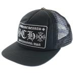 CHROME HEARTS クロムハーツ TRUCKER CAP トラッカーキャップ CH刺繍パッチクロスボール付メッシュ帽子 ブラック