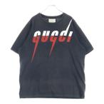 GUCCI グッチ ブレードプリント クルーネック コットン 半袖Tシャツ カットソー ブラック 565806XJAZY