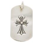 CHROME HEARTS クロムハーツ D TAG LRG TNY CRS カットアウトタイニーCHクロス ラージドッグタグ ネックレストップ シルバー